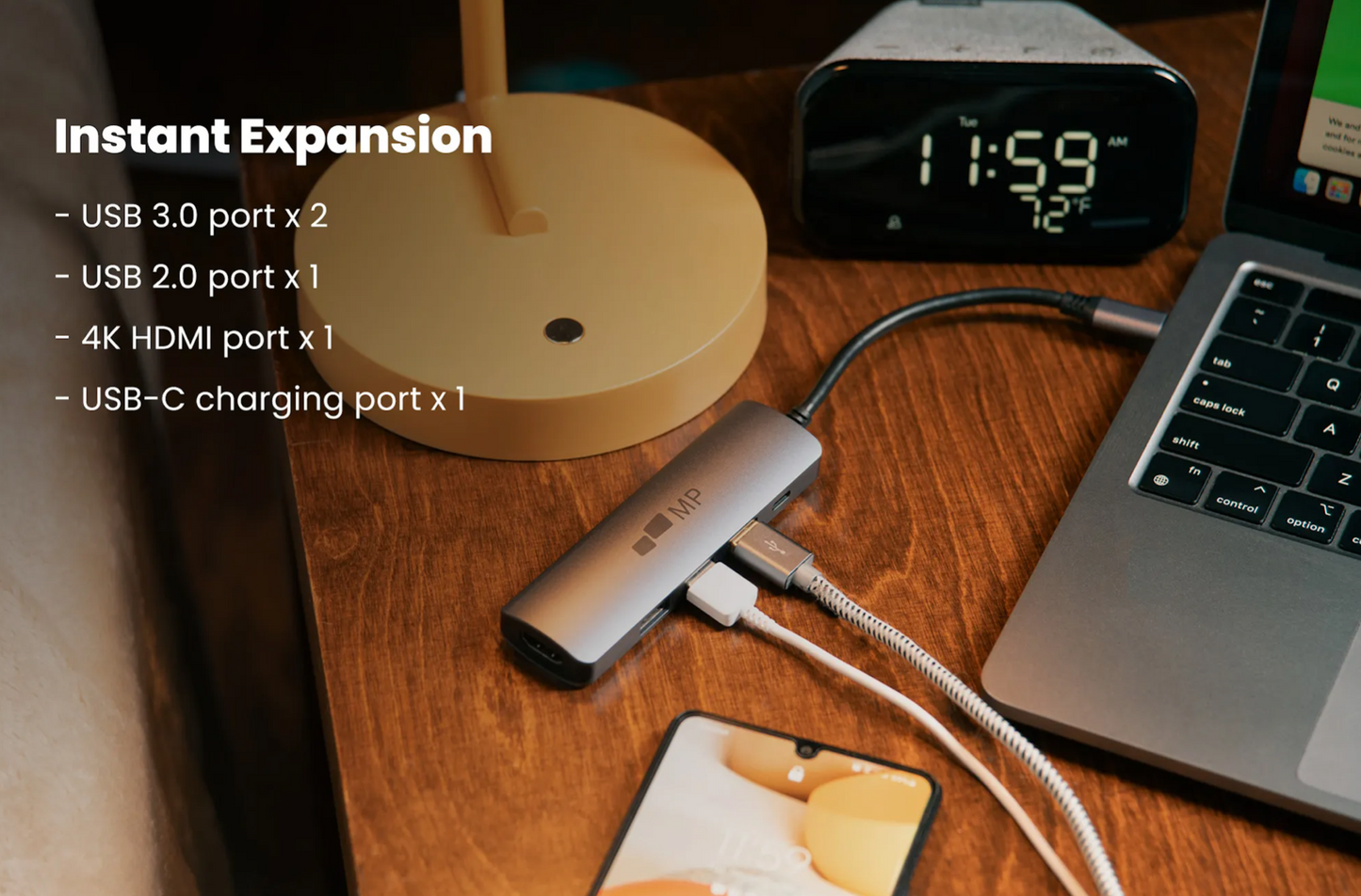 Mobile Pixels 5-in-1 USB hub - grijs