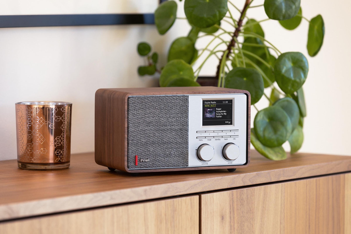 Pinell Supersound 201W - DAB+/Internet tafelradio - walnoothout