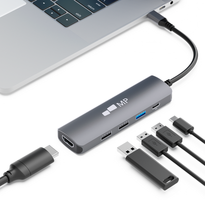 Mobile Pixels 5-in-1 USB hub - grijs