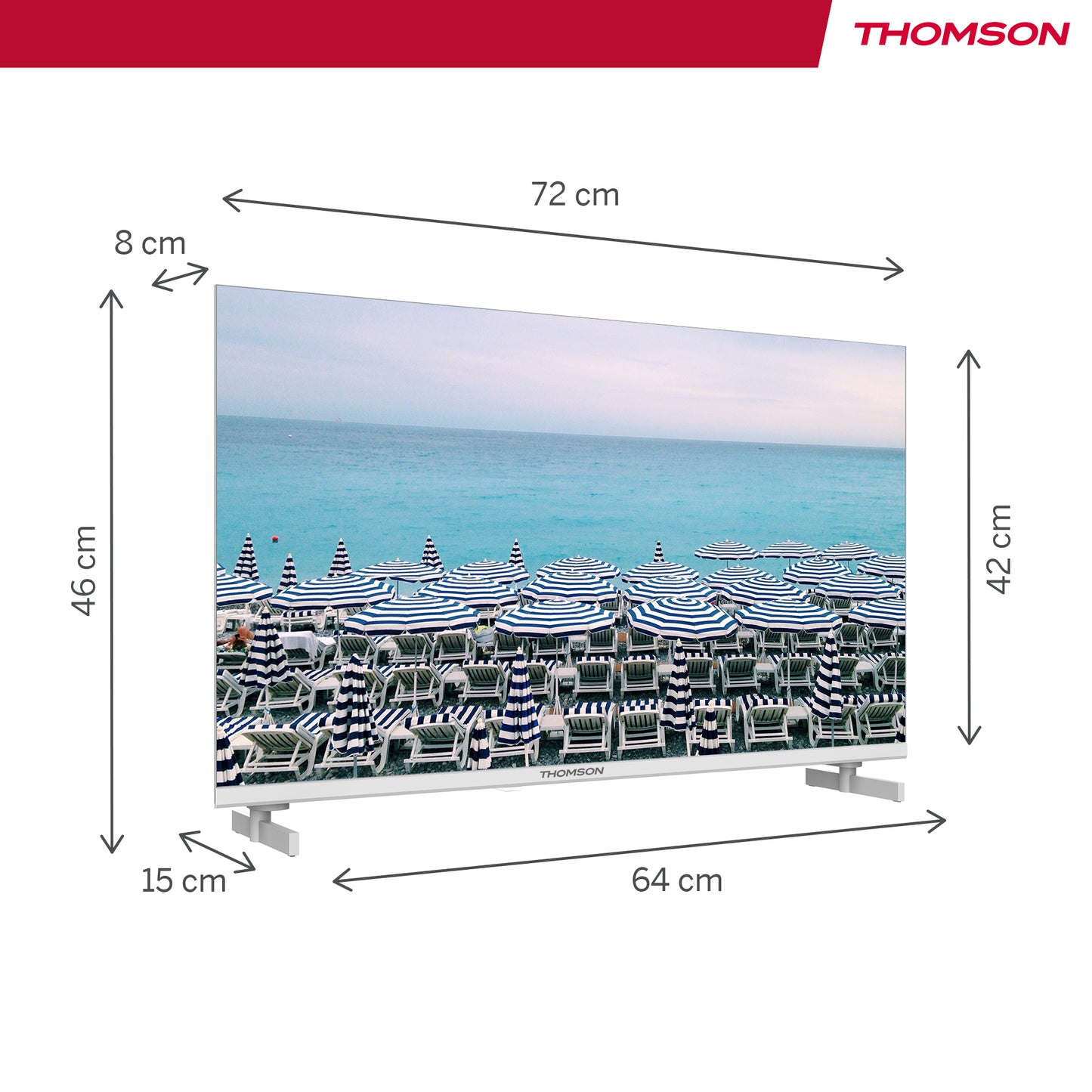 Thomson 32HD2S13W – 32" HD TV (Wit, Non-Smart)