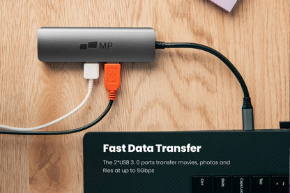Mobile Pixels 5-in-1 USB hub - grijs